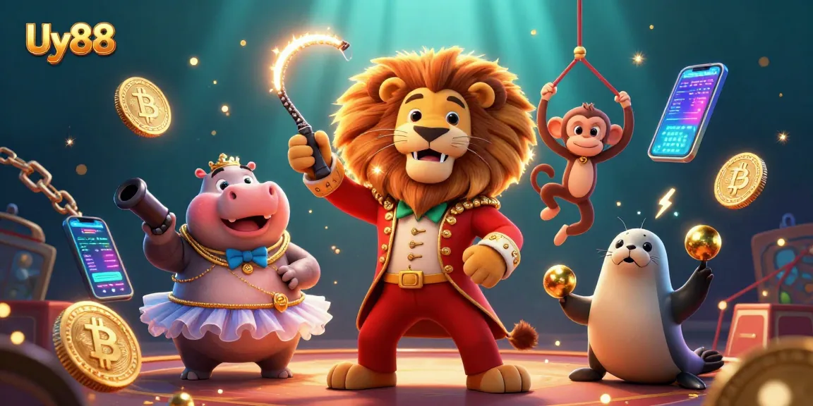 Experience the excitement of Uy88 with a colorful 3D casino scene showcasing enchanting characters and vibrant game elements.