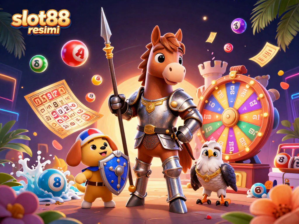 Win big with slot88 resmi: vibrant casino scene showcasing thrilling slots and exciting game elements!