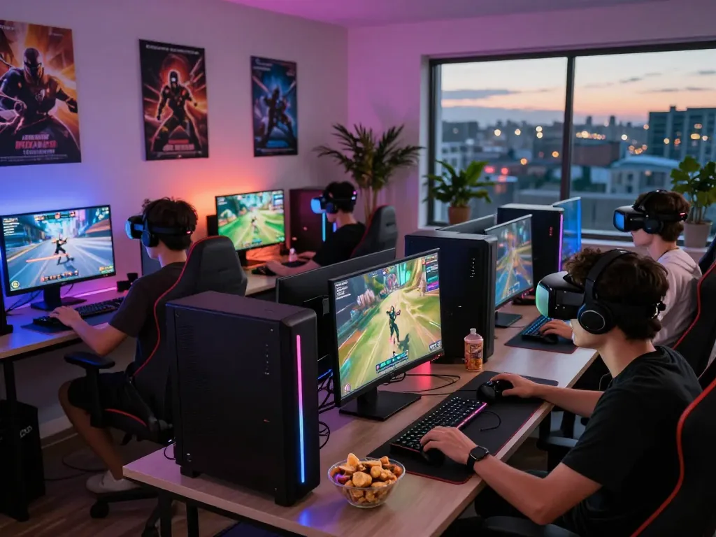 Players enjoying immersive online gaming at www.mantra88.com with vibrant lighting and exciting environments.