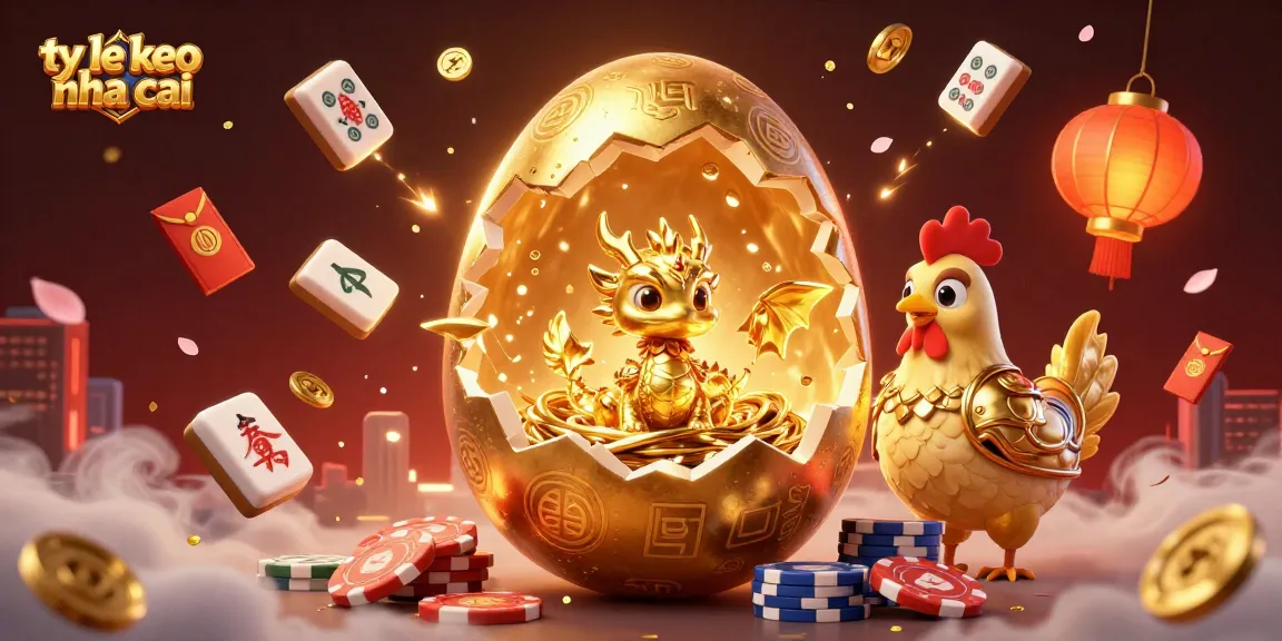 Experience the thrill of ty le keo nha cai with a majestic golden dragon and poker chips.