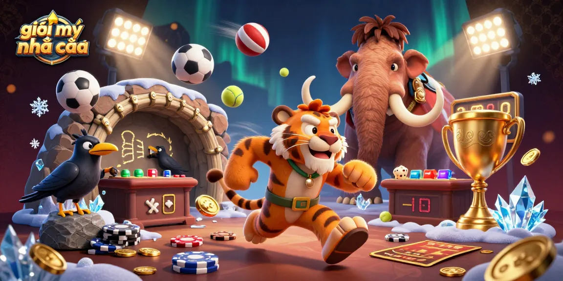 Experience exhilarating gaming as "giải mã nhà cái" offers a vibrant illustration of a prehistoric casino atmosphere.