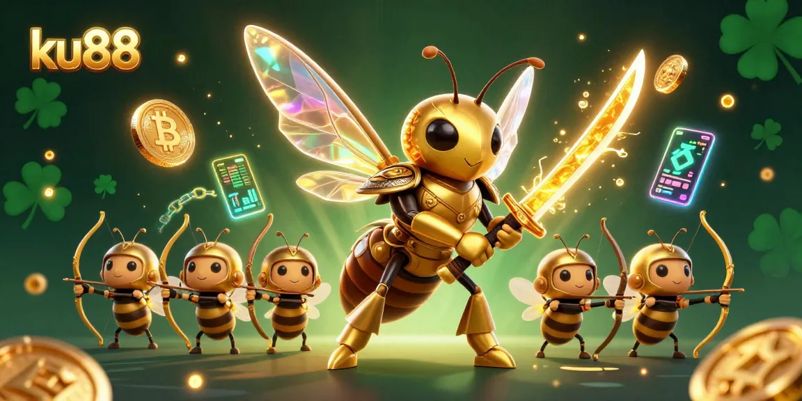 Engage with ku88's thrilling gaming experience through this vibrant 3D illustration.