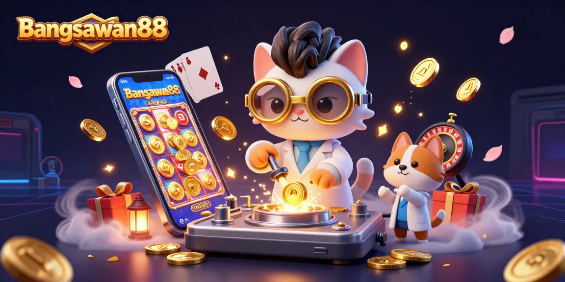 Bangsawan88 engaging players with a vibrant 3D casino scene featuring exciting game elements and characters.