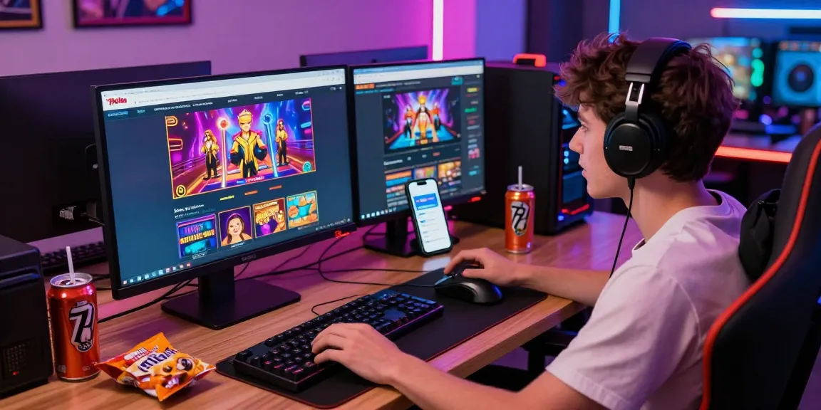 Exciting online gaming experience at 79club with a player engaged in live casino games and slot machines.