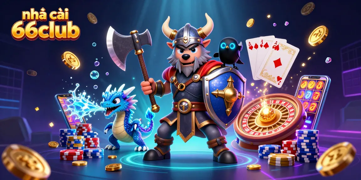 Experience the excitement at nhà cái 66club with 3D characters in a vibrant casino atmosphere featuring spinning roulette wheels and flying coins.