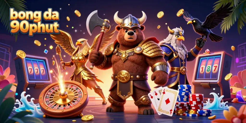 Experience exciting action with bong da 90phut as Viking bear and Valkyrie eagle conquer the casino realm.