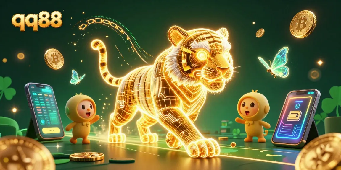 Experience thrilling wins at qq88 with a vibrant 3D casino illustration showcasing energetic gameplay elements.
