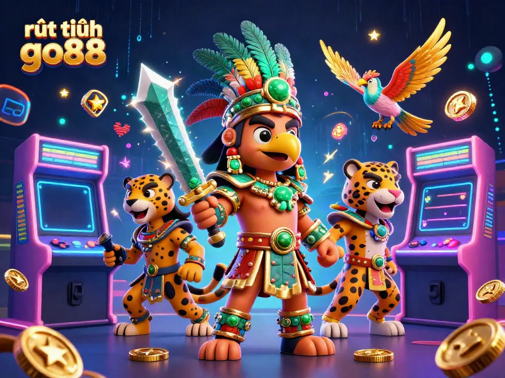 Experience seamless rút tiền go88 with vibrant characters and dynamic casino game elements.