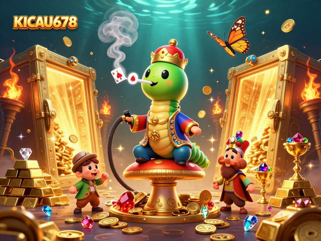 KICAU678 players enjoy thrilling games amidst a dynamic casino scene filled with treasures and excitement.