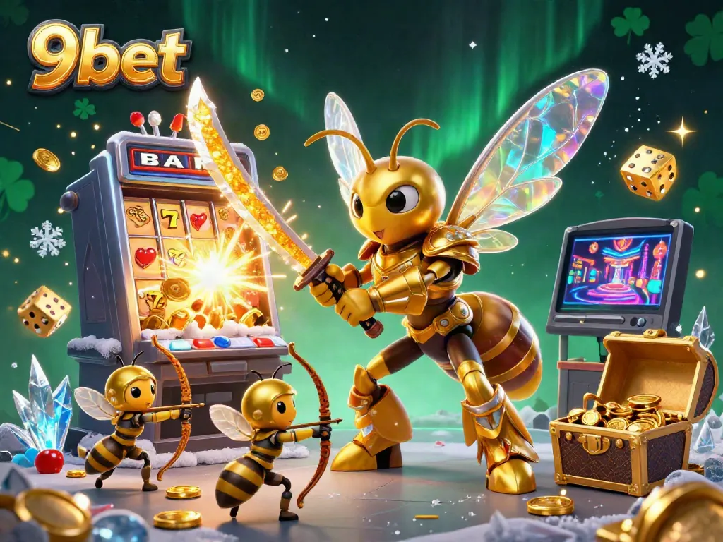 Experience thrilling wins at 9bet with vibrant casino gameplay and stunning visuals in a dynamic illustration.