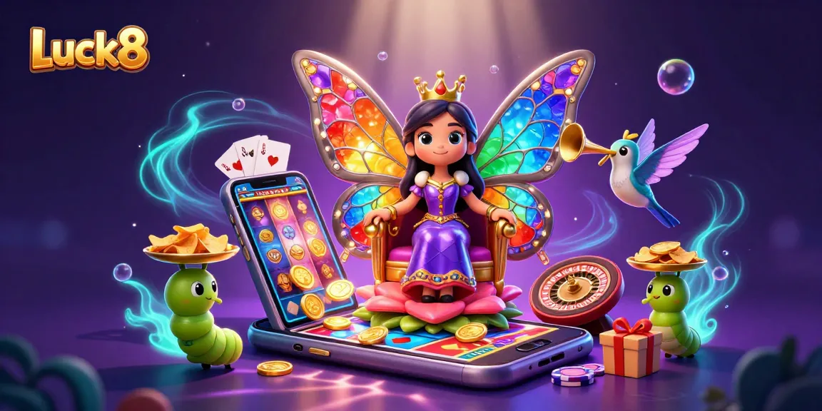 Experience exciting gambling thrills with Luck8 in a captivating 3D casino illustration.