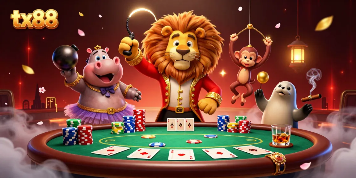 Engage in thrilling gambling at tx88 with vibrant characters and dynamic poker action.