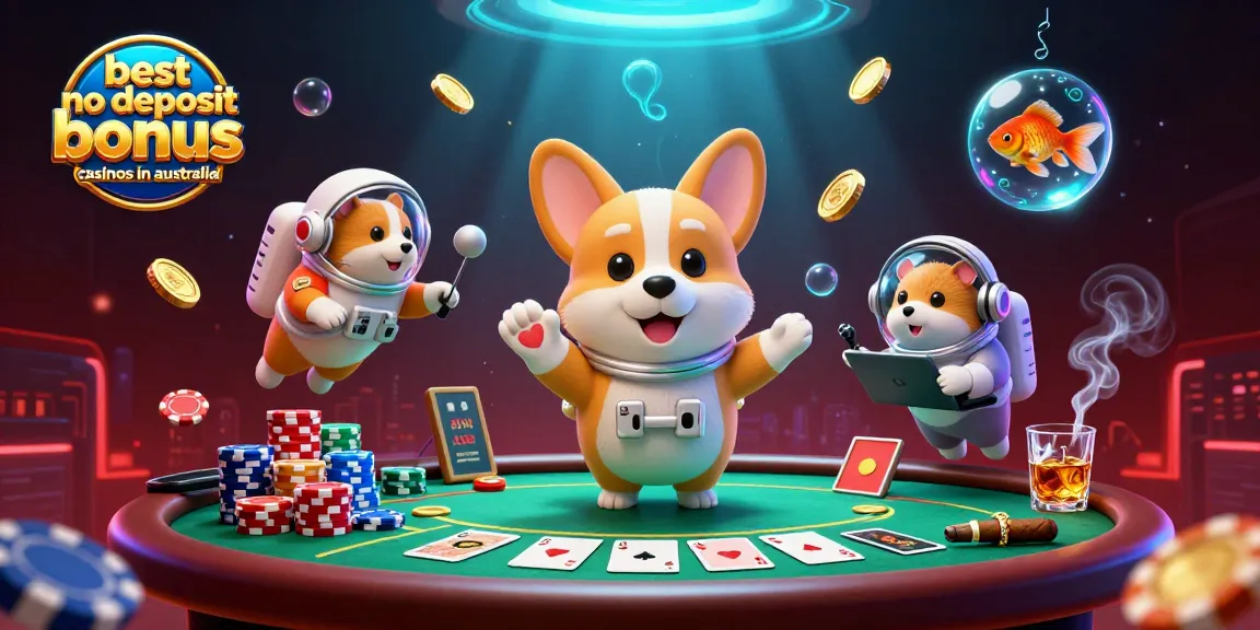 Experience the excitement of the best no deposit bonus casinos in australia with a vibrant 3D illustration