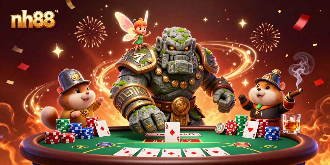 Experience gaming excitement at nh88 with a vibrant casino scene featuring magical characters.