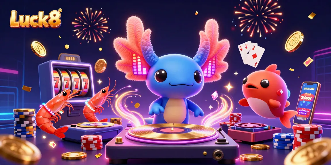 Catch the vibe at Luck8 casino with a lively DJ performance and vibrant slots!
