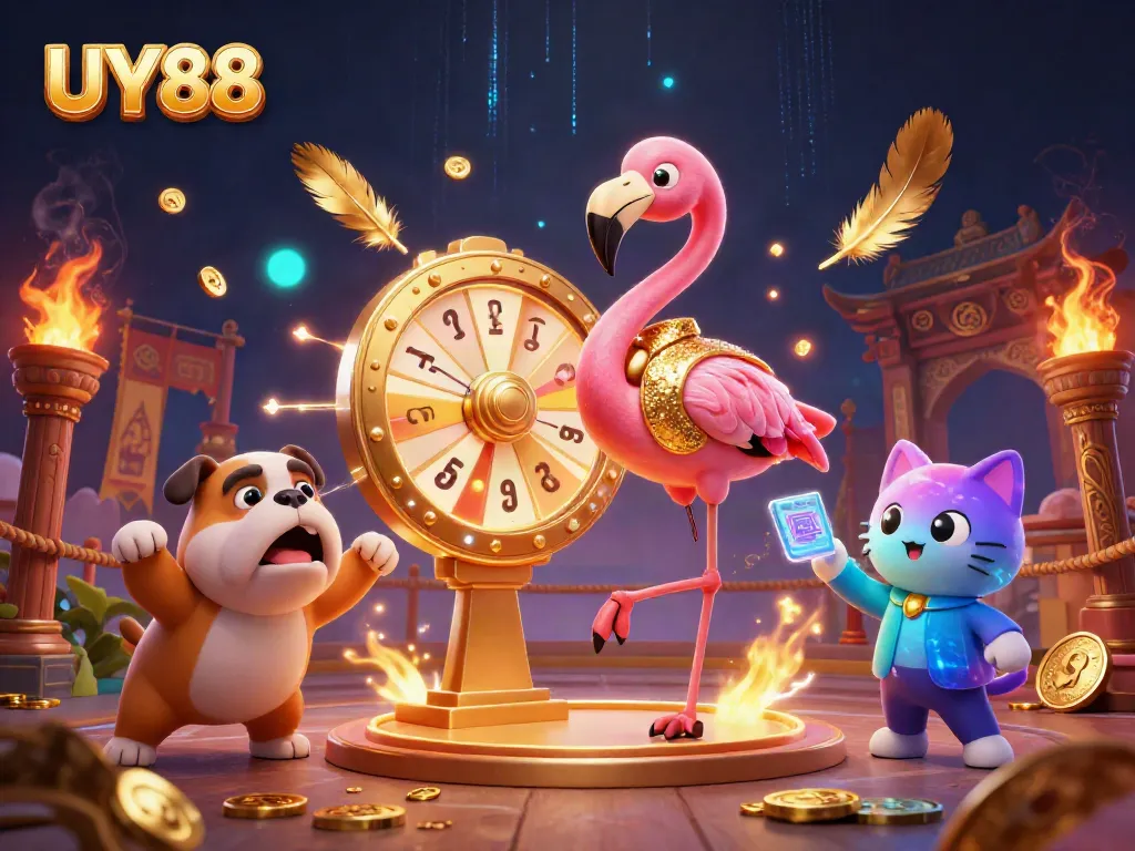 Experience the thrilling excitement of UY88 with lively characters and dynamic casino elements.