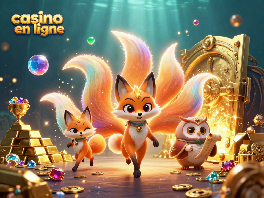 Découvrez l'univers du casino en ligne avec une illustration dynamique et colorée.
