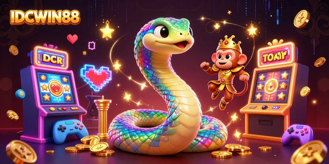 Spin the reels and win big with IDCWIN88’s enchanting 3D casino adventure illustration.