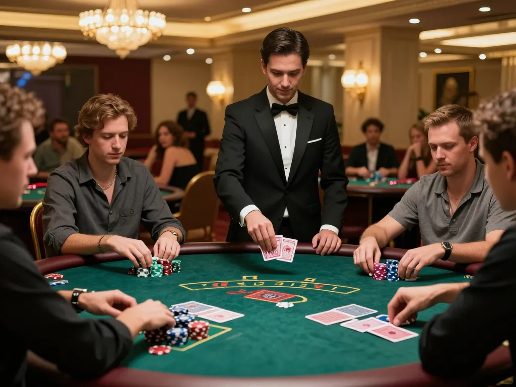 MM88 players engaged at a poker table, showcasing vibrant gameplay and competitive atmosphere.