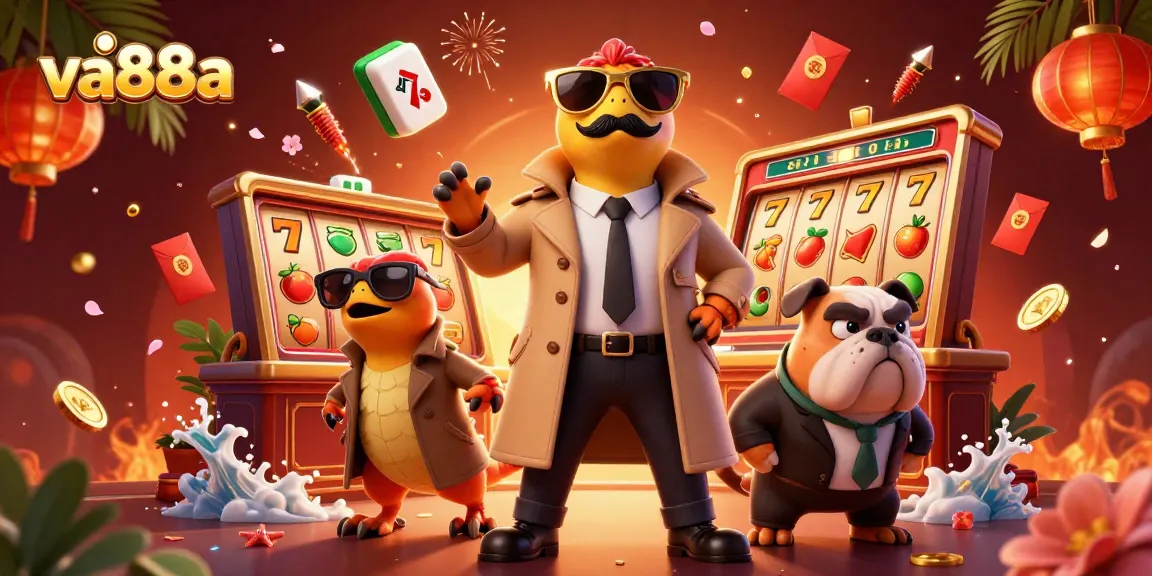Experience fun betting at va88a with raptors in disguise entering a casino lounge.