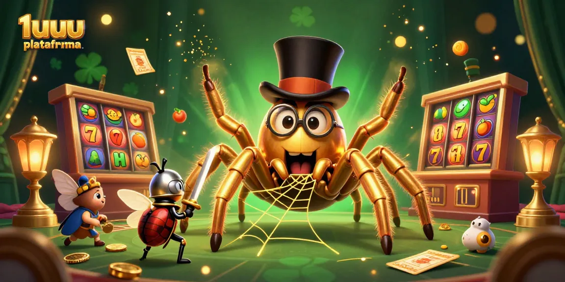 Experimente a emoção da 1uuu plataforma com uma aranha dourada mágica em um cassino vibrante.