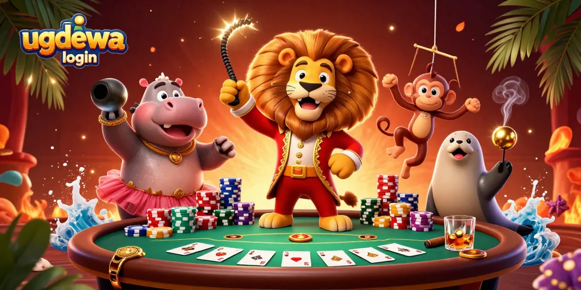 Engage with the excitement of ugdewa login while immersing in a vibrant casino scene full of dynamic characters and game elements.