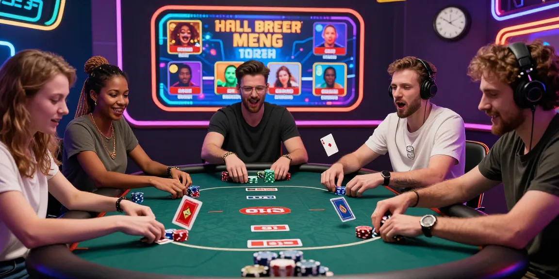Online poker players enjoying Slotmaxwin in vibrant digital casino setting.