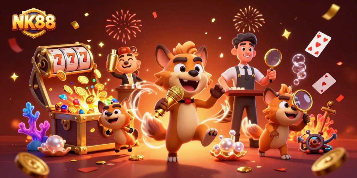 Experience NK88's lively casino scene with hyenas entertaining at the comedy club!