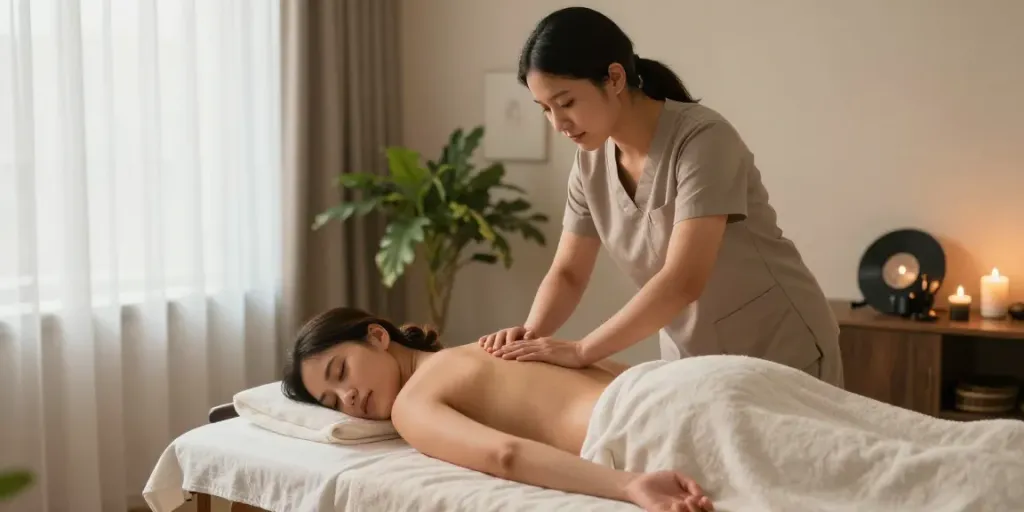 Experience 구리출장안마 with a serene in-home massage therapy scene.