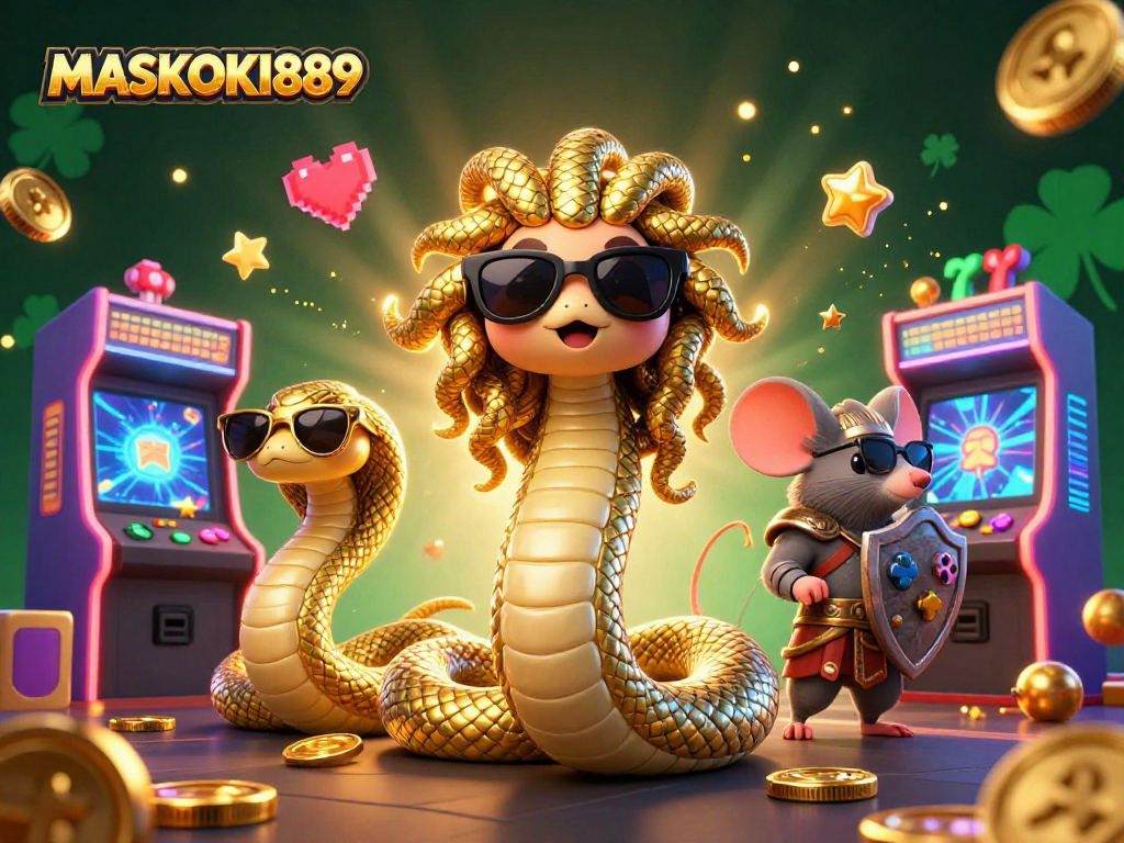 Engage with MASKOKI889's dynamic gaming scene, showcasing interactive fun and vibrant technology.
