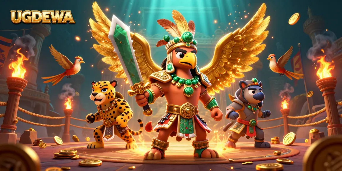 Bet on thrills with UGDEWA's vibrant Aztec casino scene filled with exciting elements.