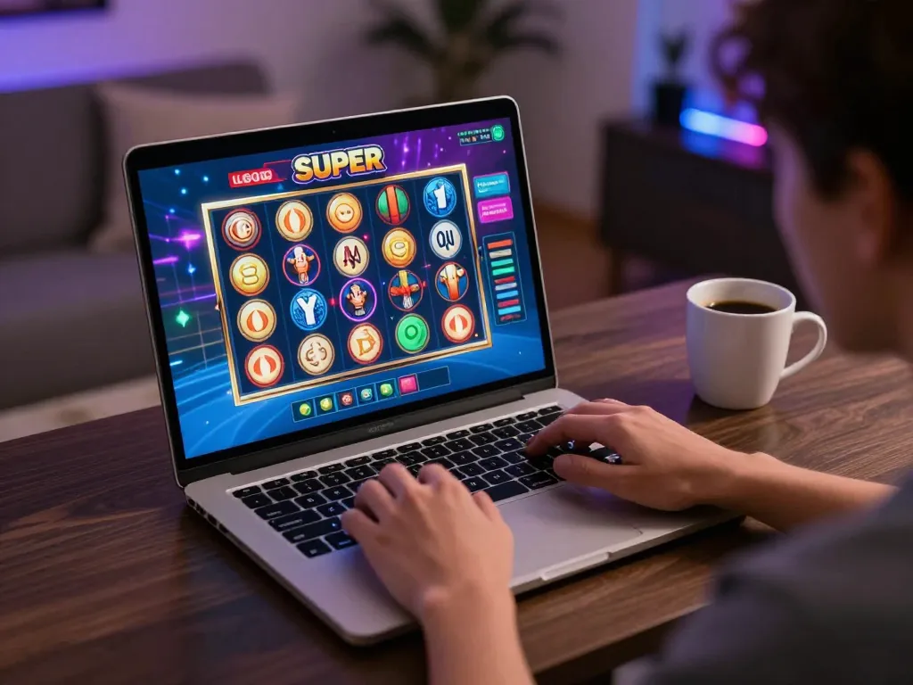 LGO SUPER offers thrilling online slot action with colorful graphics on screen