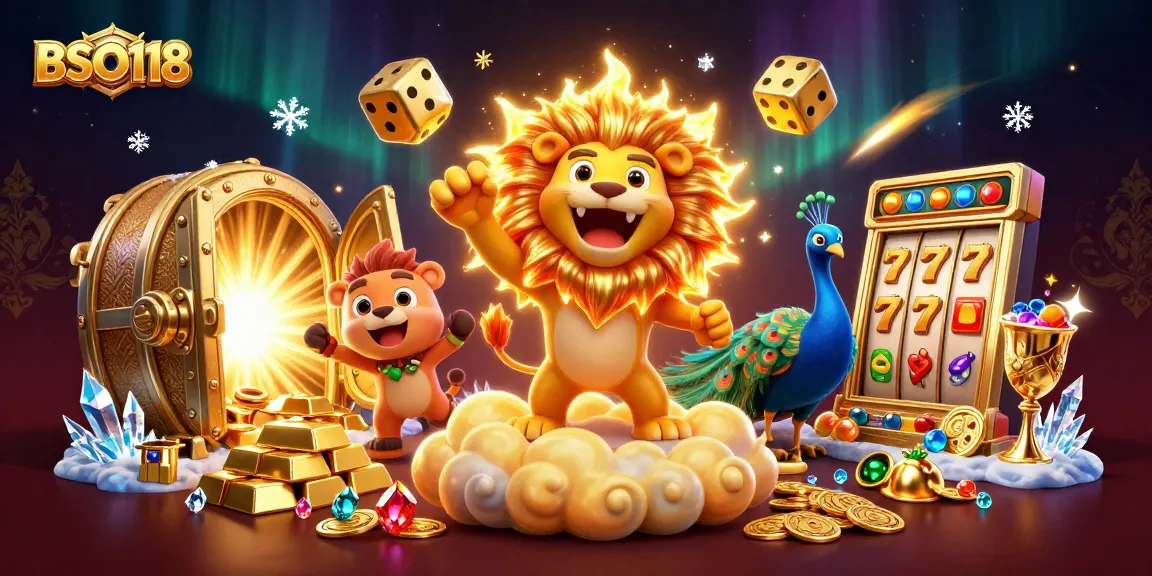 Experience winning thrills with BSO118 in this vibrant casino-themed 3D illustration.