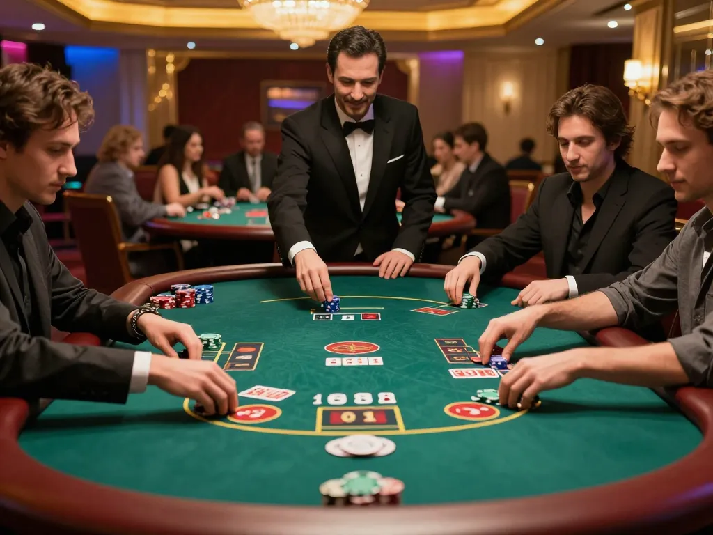 Players enjoying exciting poker games at LOTO188 casino floor, showcasing strategy and atmosphere