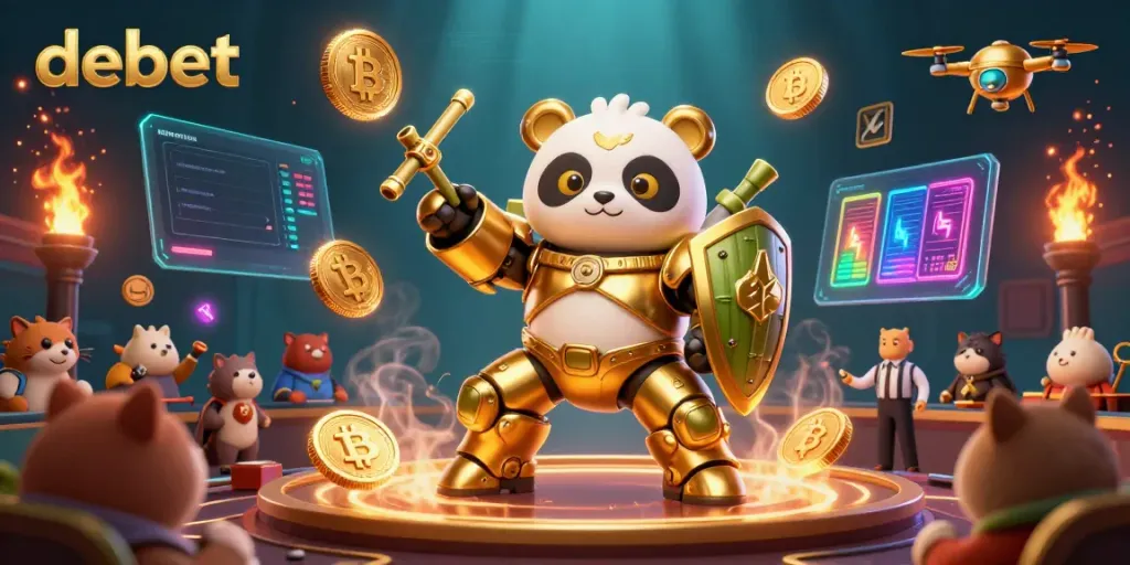Experience engaging gameplay at Debet's vibrant casino scene, featuring interactive 3D elements.