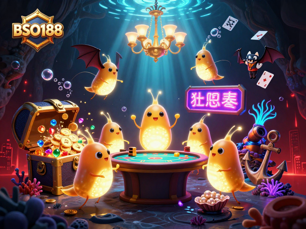 Experience the thrill of BSO188 as glowworms illuminate a vibrant casino scene