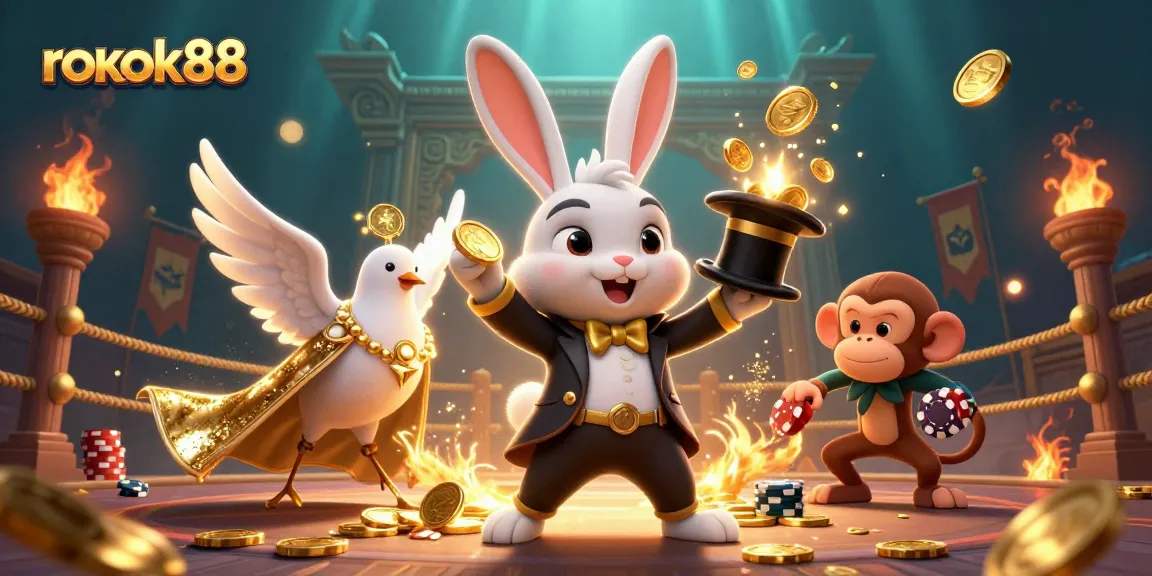 Experience excitement with rokok88 featuring dynamic casino characters and vibrant gaming elements.