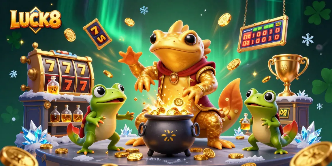 Experience thrilling wins with LUCK8 in this dynamic 3D casino scene featuring enchanting characters and elements.