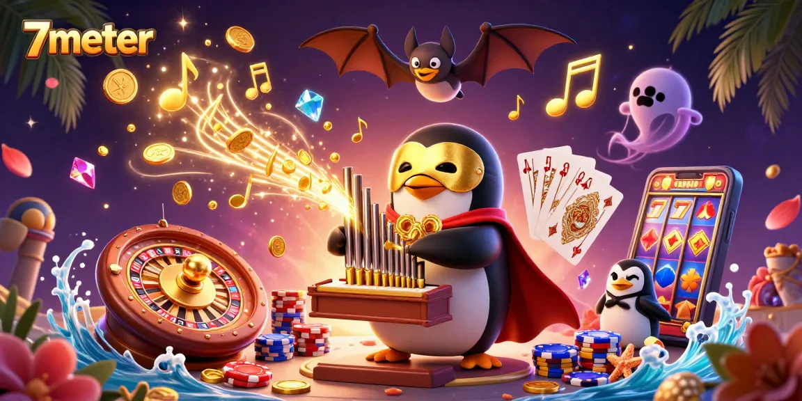Experience the thrill of 7meter with dynamic casino elements and vibrant 3D illustration!