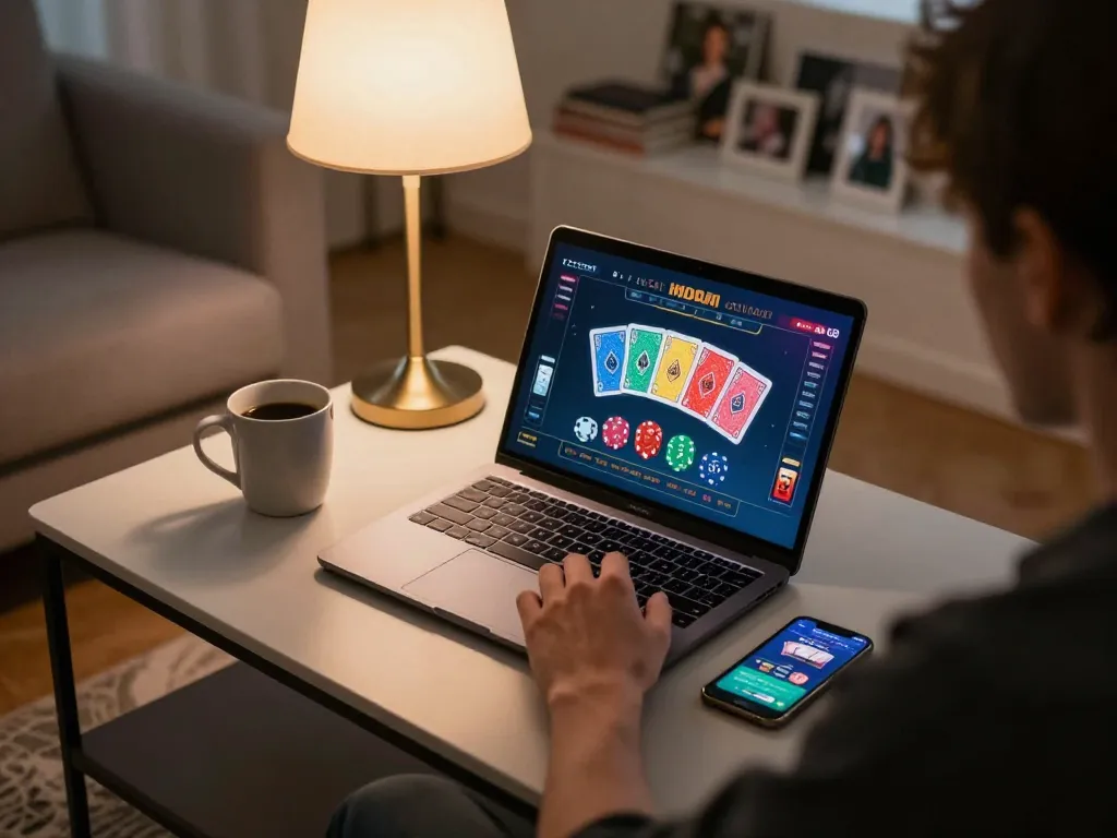 Engaging take2 online blackjack game experience in a cozy home setting