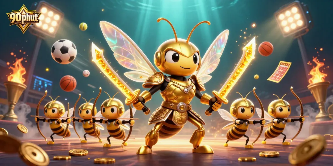 90phut elevates gambling experience with a unique golden hornet samurai in a dynamic sports environment.