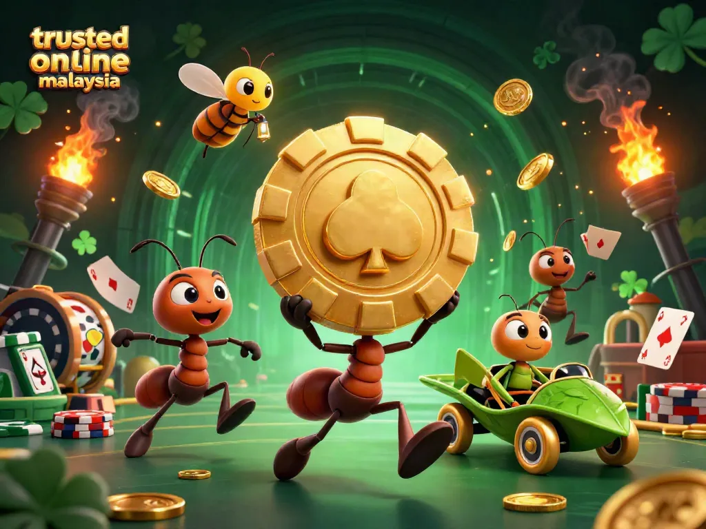Playing and strategizing at a trusted online casino Malaysia with engaging characters and vibrant game elements.