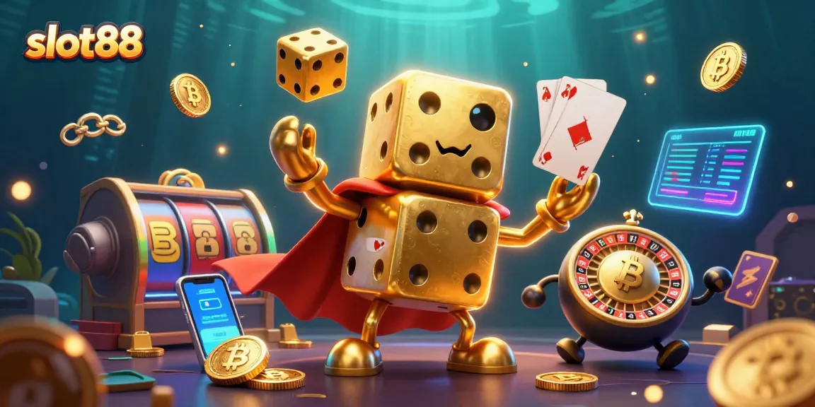 Win big with slot88’s vibrant, animated scene featuring unique casino elements.