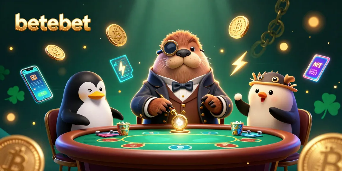 Betebet players enjoy poker at an underwater table with fun, colorful characters in a vibrant scene.