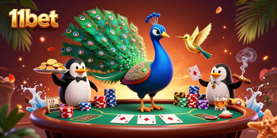 Play exciting poker at 11bet with stunning gemstones and vibrant casino elements.