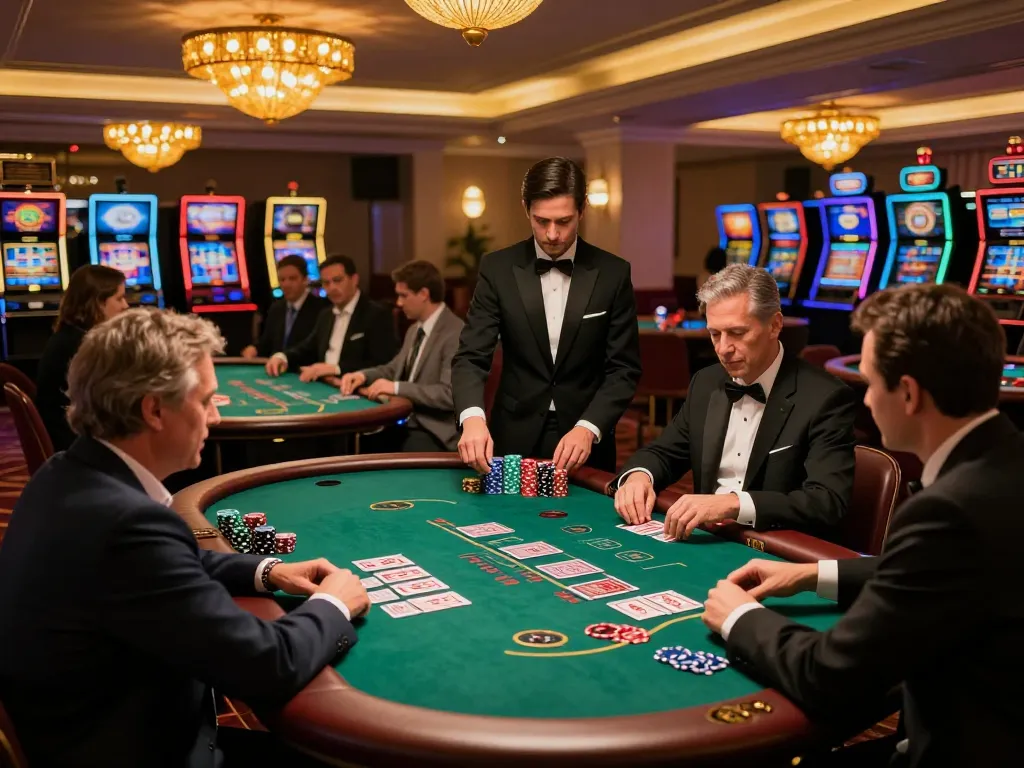 GG88 poker players engaging in a high-stakes game at a luxurious casino table.