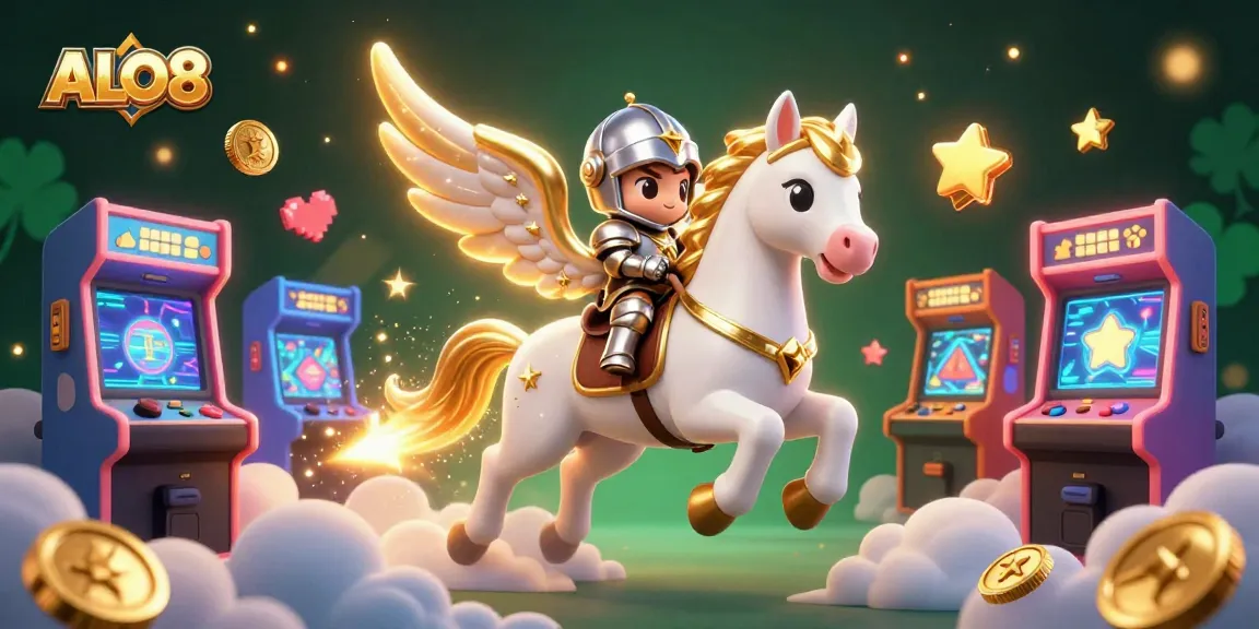 Experience ALO8's thrilling gaming world with colorful machines and magical characters.