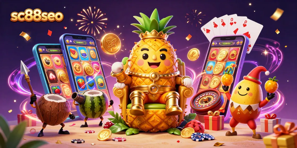 Experience thrilling gameplay with sc88seo, featuring a pineapple king amidst exciting casino action.