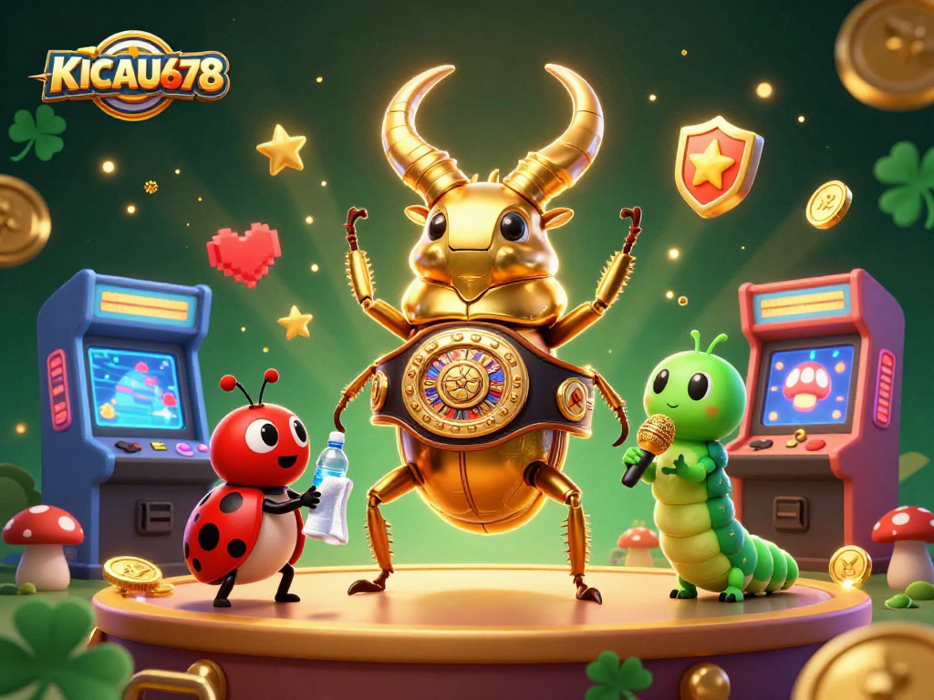 KICAU678 illuminates the world of online gaming with vibrant characters in an entertaining casino scene.