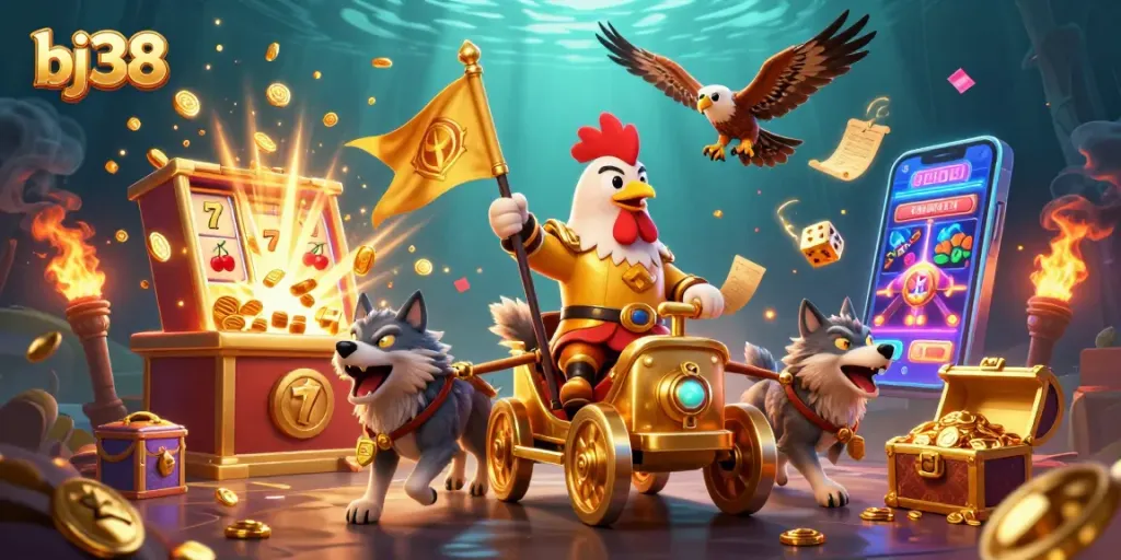 Engage with bj38's thrilling casino experience featuring dynamic characters and rich jackpot visuals.